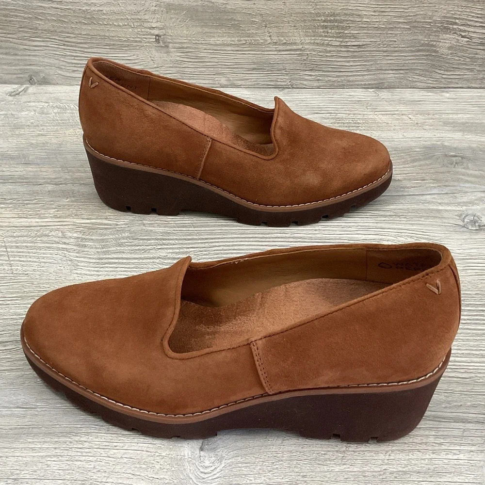 ‼️SALE‼️Vionic Aster Willa Wedge Loafers Toffee Suede